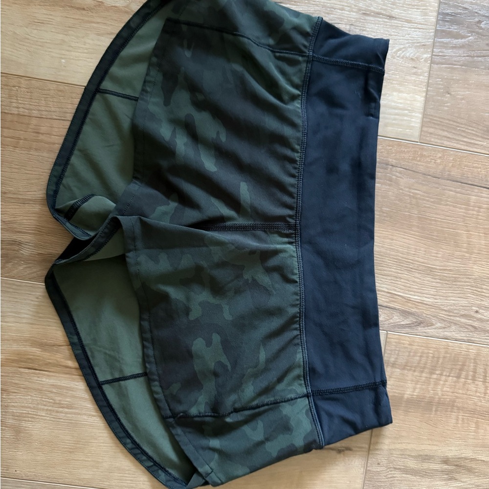 lululemon athletica Black and Green Athletic Shorts
